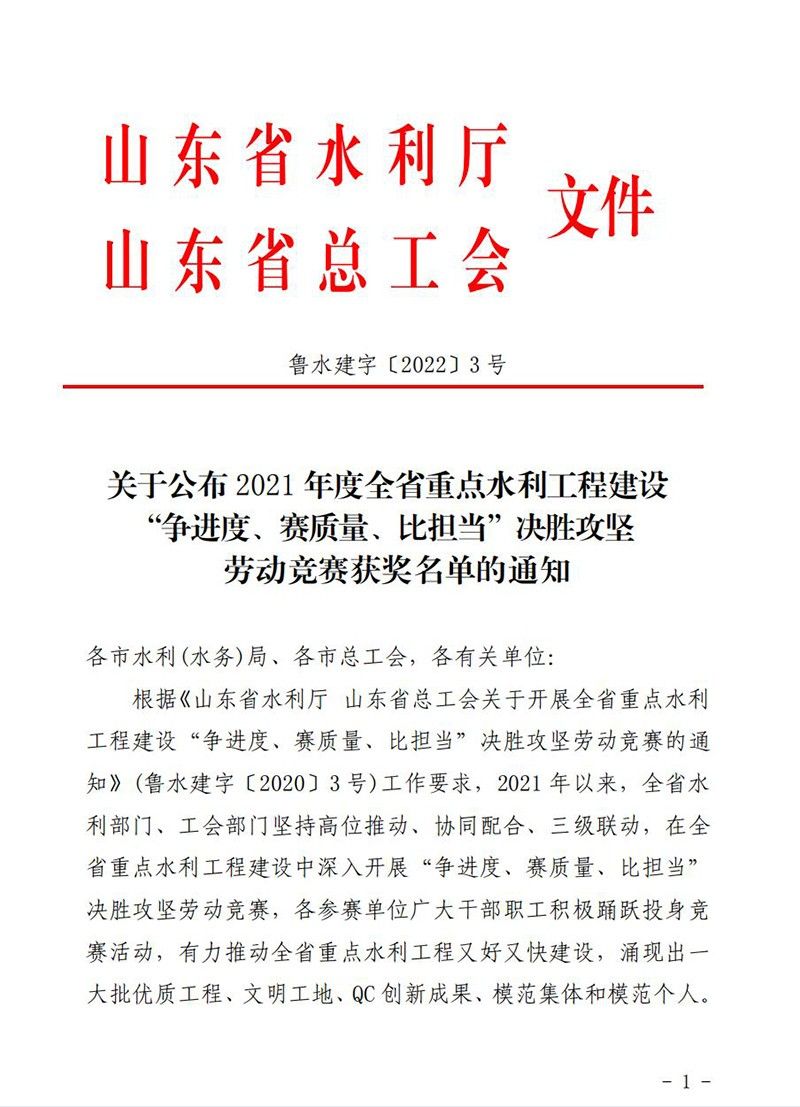 省劳动竞赛获奖