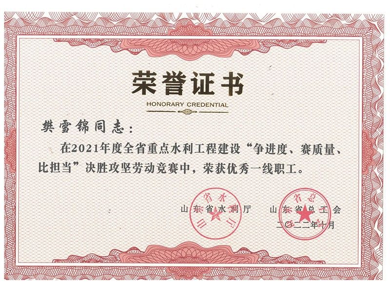 省劳动竞赛获奖